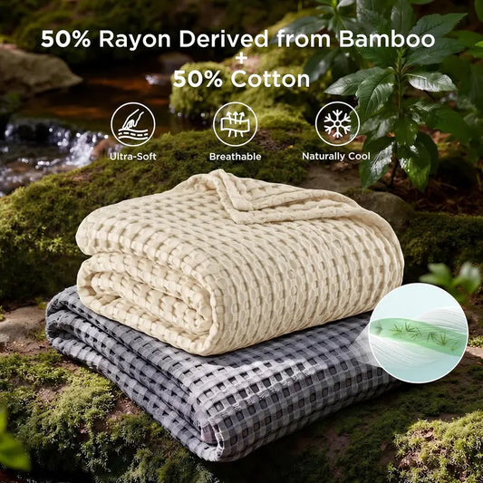 cooling-bamboo-waffle-blanket-soft-breathable-throw-for-hot-sleepers
