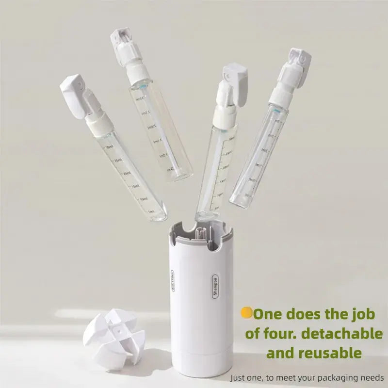 4-in-1 Travel Shampoo Dispenser | Portable Cosmetic Storage Bottle | Compact & Leak-Proof