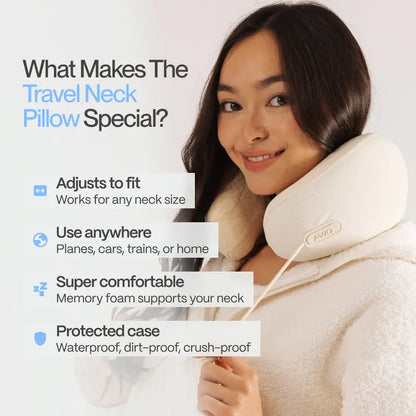 ☁️ Cloud Travel Pillow — 3-Zone Memory Foam Neck Pillow, Cooling Fabric, Packable Capsule