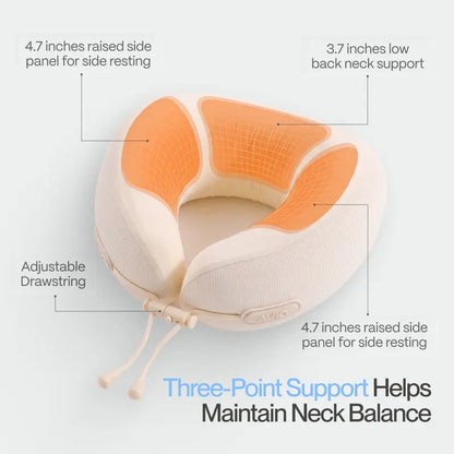 ☁️ Cloud Travel Pillow — 3-Zone Memory Foam Neck Pillow, Cooling Fabric, Packable Capsule