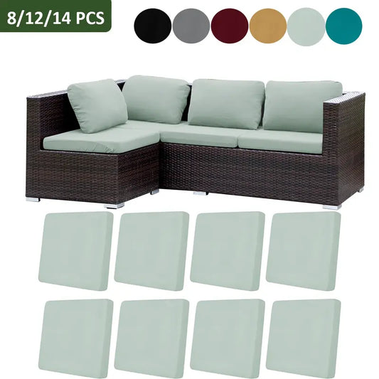 Outdoor Sofa Cushion Covers — High Stretch, Soft & Washable, 8/12/14 Pc